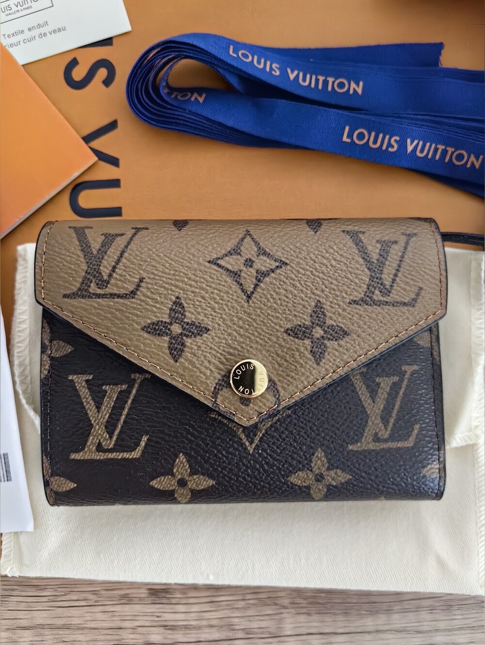Louis Vuitton Two-Tone Brown Monogram Compact Wallet